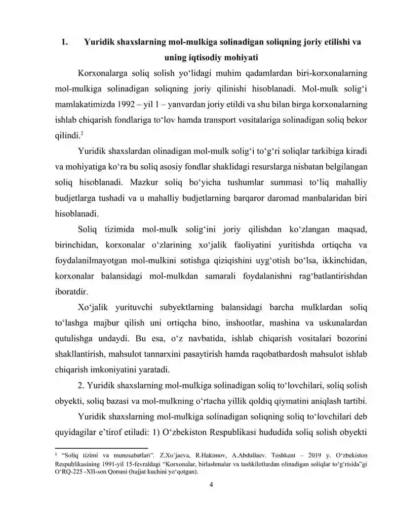 Yuridik shaxslarning mol-mulkiga solinadigan soliqlar 3