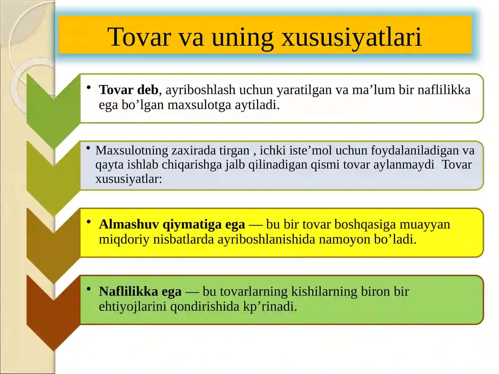 Tovar pul munosabatlari. Bozor iqtisodiyoti. Bozor va uning tuzilishi 3