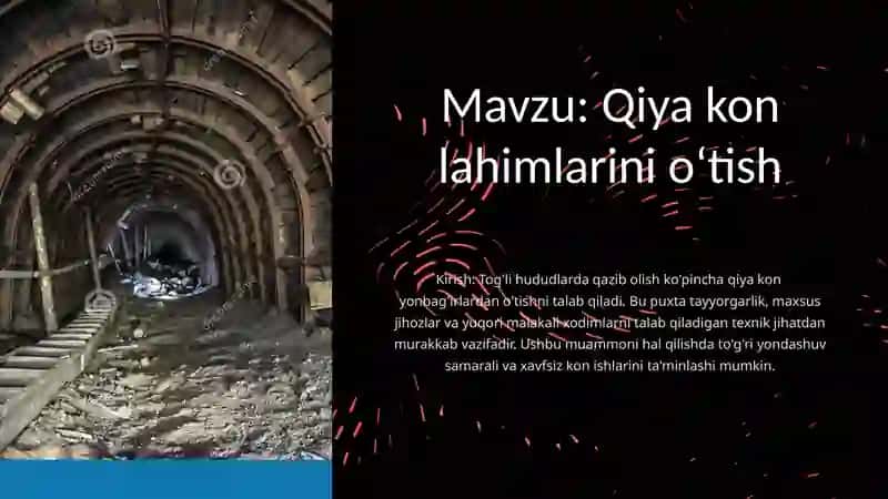 Qiya kon lahimlarini o‘tish 3