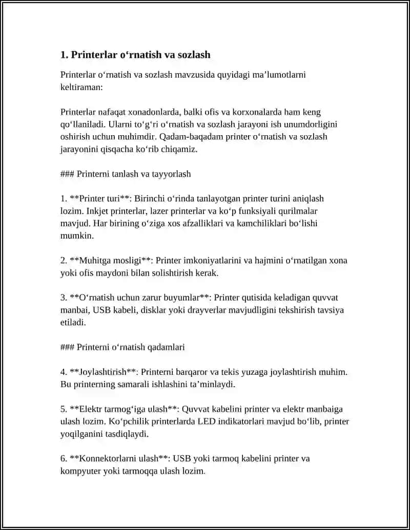 Printerlar o‘rnatish va sozlash 3