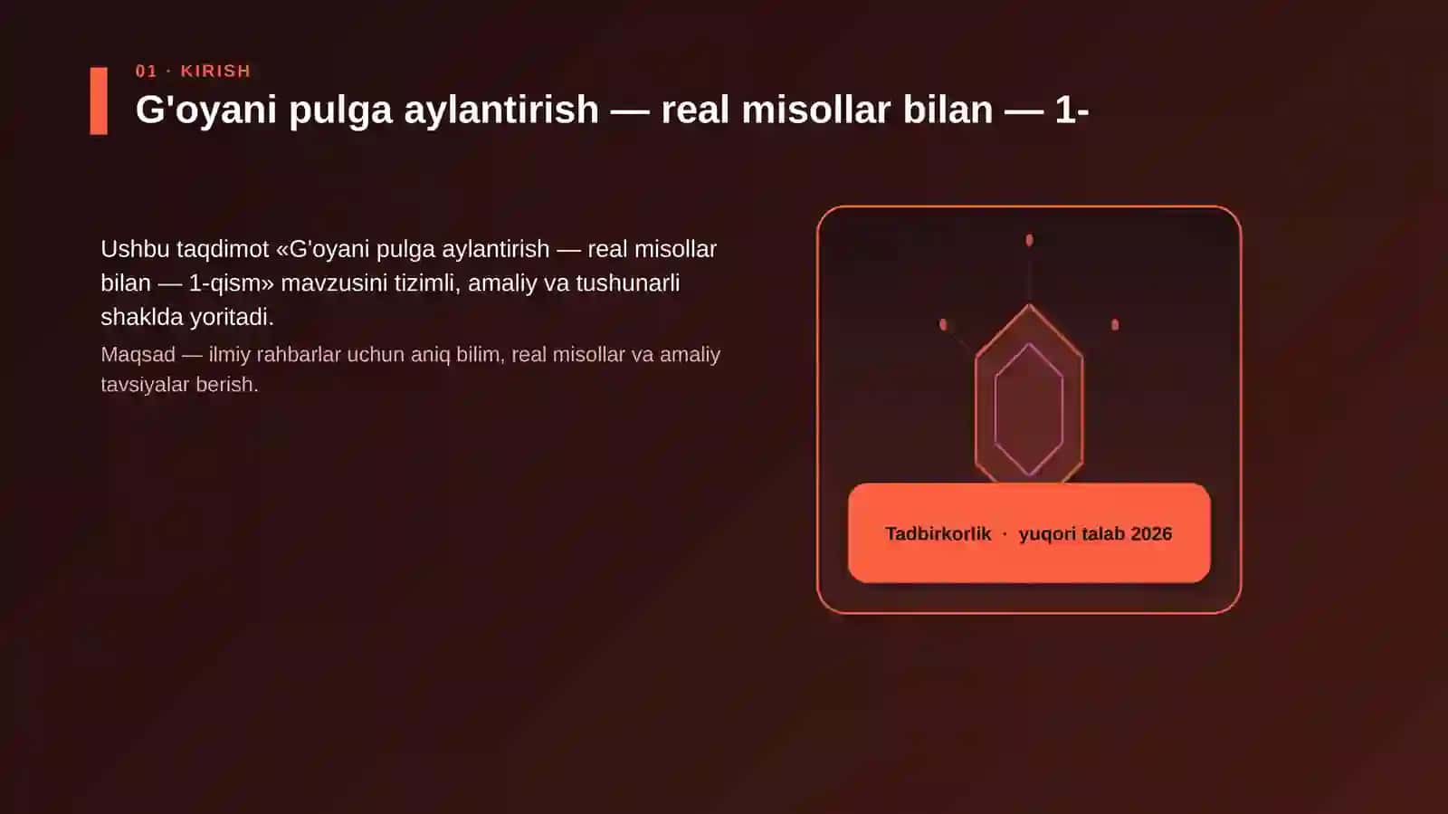 G'oyani pulga aylantirish — real misollar bilan — 1-qism 3