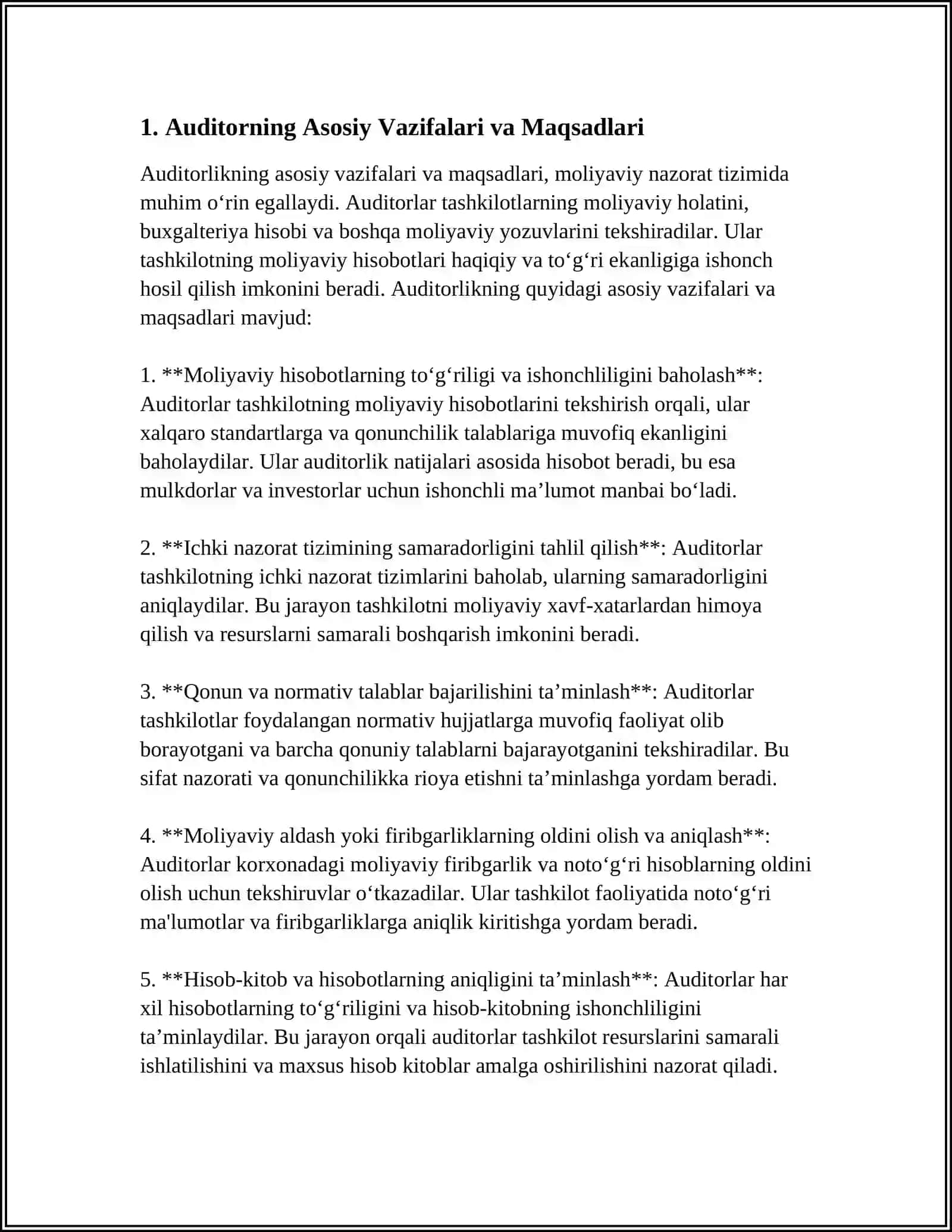 MOLIYAVIY HISOBATLAR YUZASIDAN AUDITOR XULOSASI 3