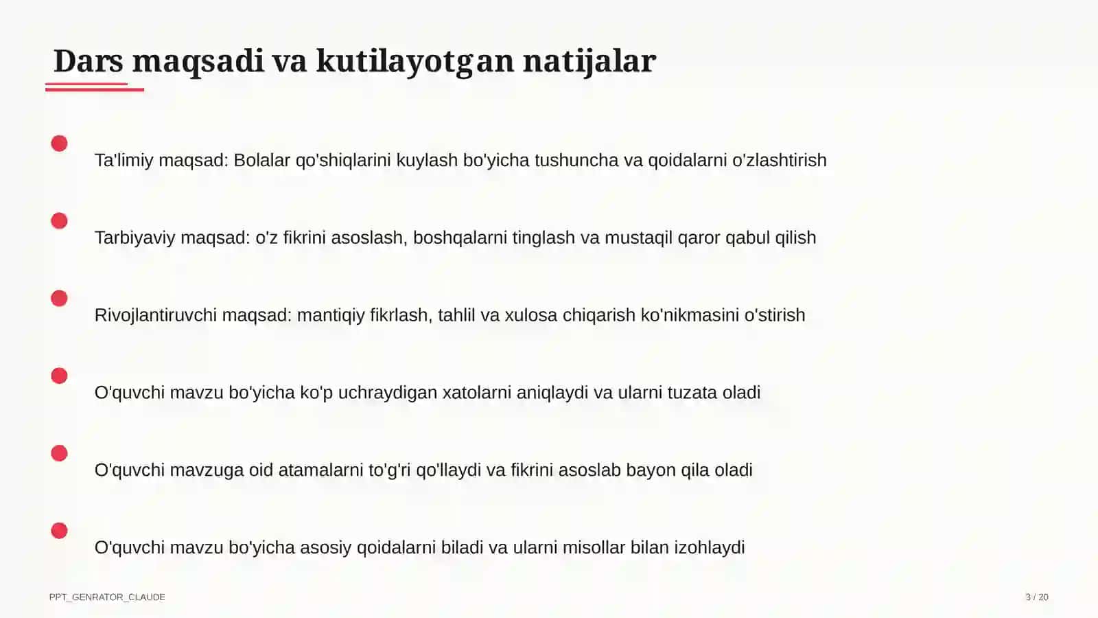 Bolalar qo'shiqlarini kuylash (1-sinf) 3