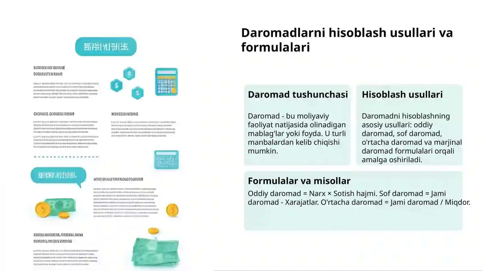 Daromadlar hisobi: Qarorlar asosi 3