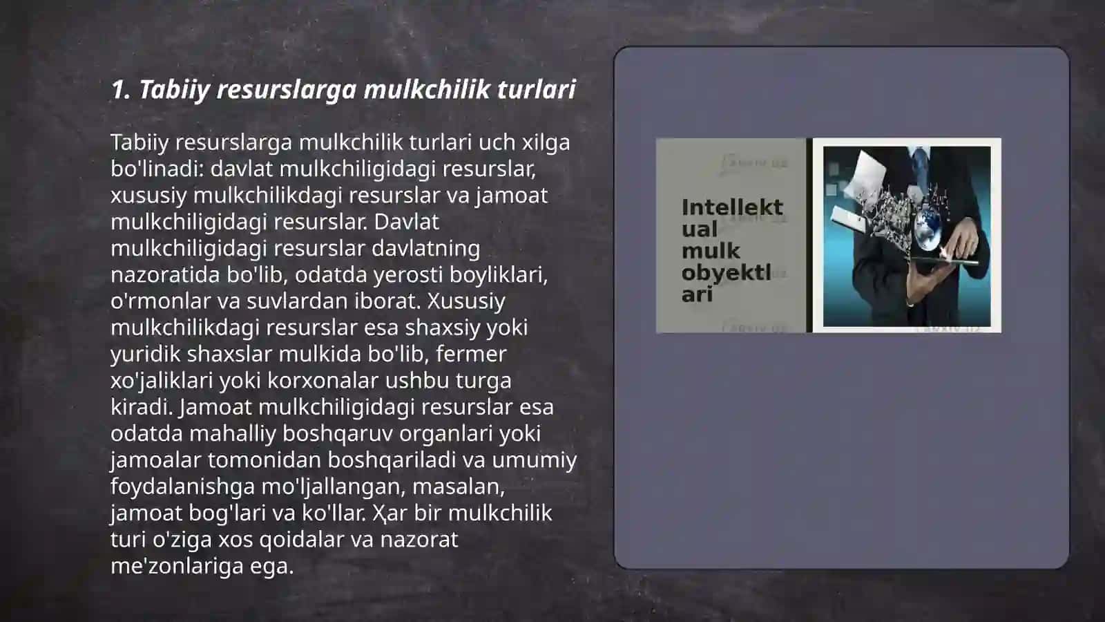 Tabiiy resuruslarga nisbatta mulk huquqi 3