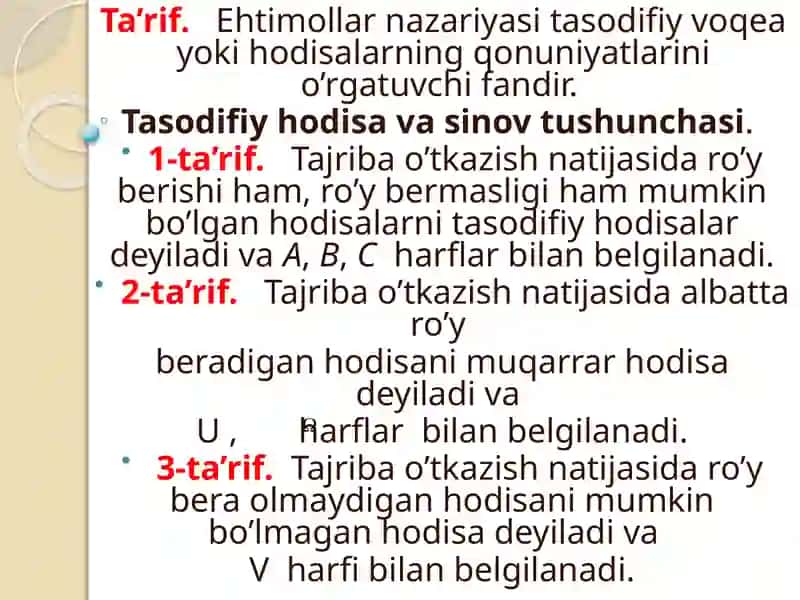 Ehtimolning klassik ta'rifi 3