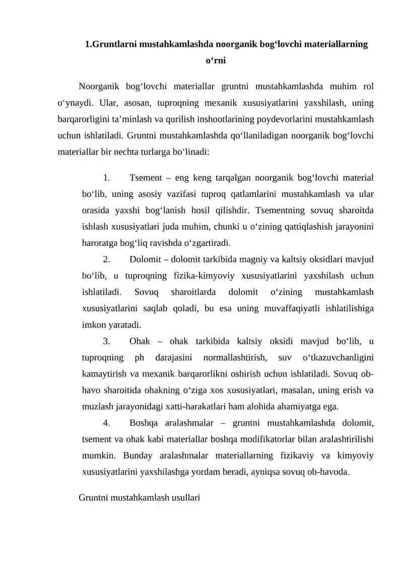 Gruntlarni mustahkamlashda noorganik bogʻlovchi materiallar bilan mustahkamlash ishlarida sifat nazorati 3