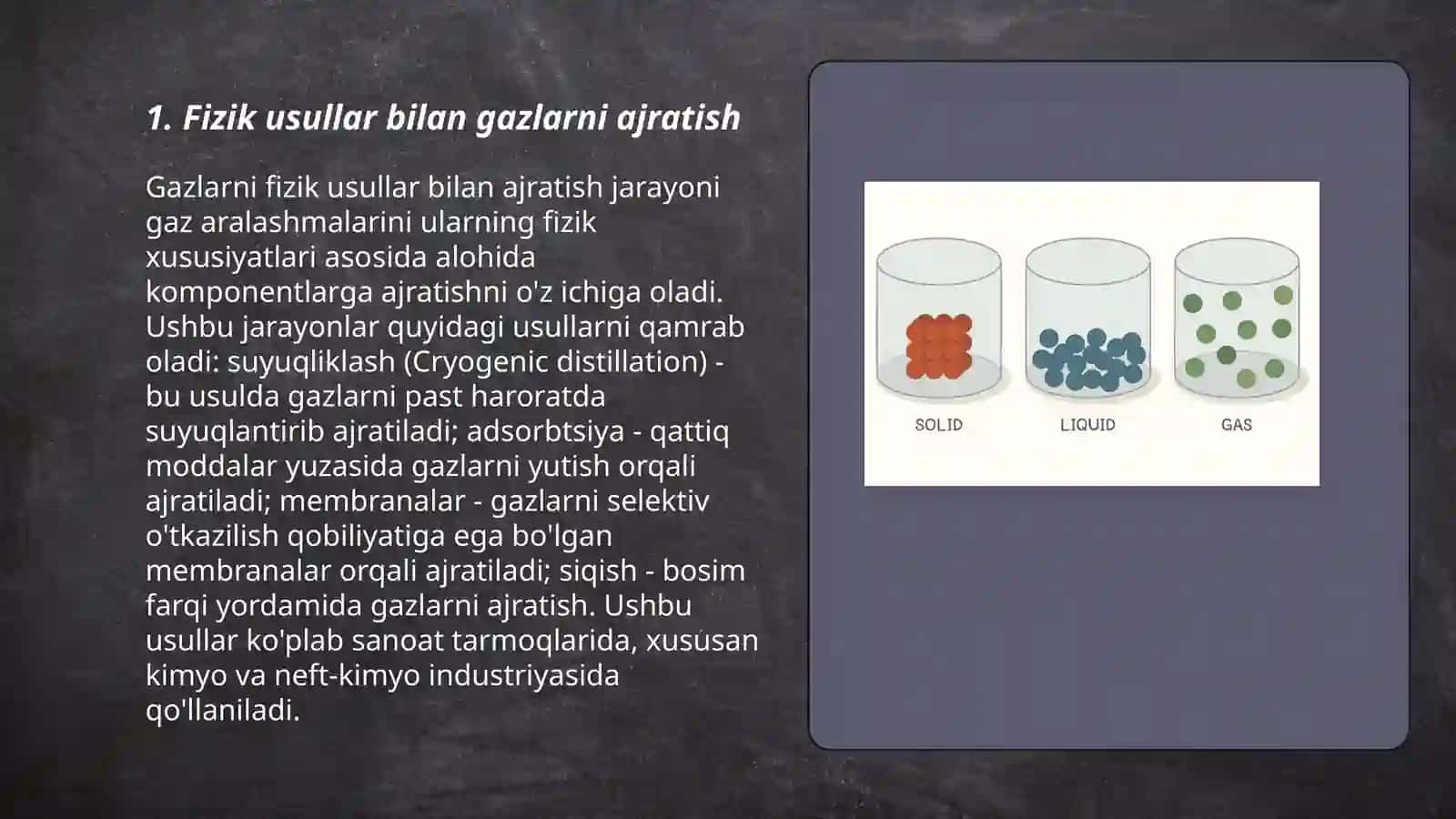 Gazlarni ajratish usullari 3