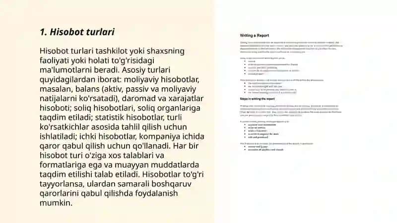 Hisobot turlari 3