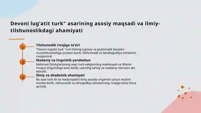 Mahmud Qoshg'ariyning "Devoni lug'atit turk" asarining mohiyati. 3