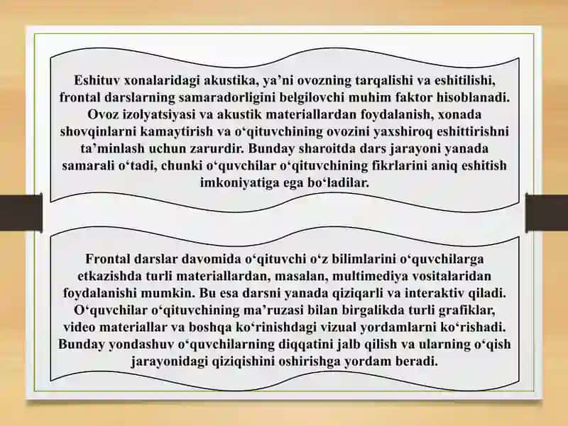 ESHITUV XONALARIDA FRONTAL DARSLAR 3