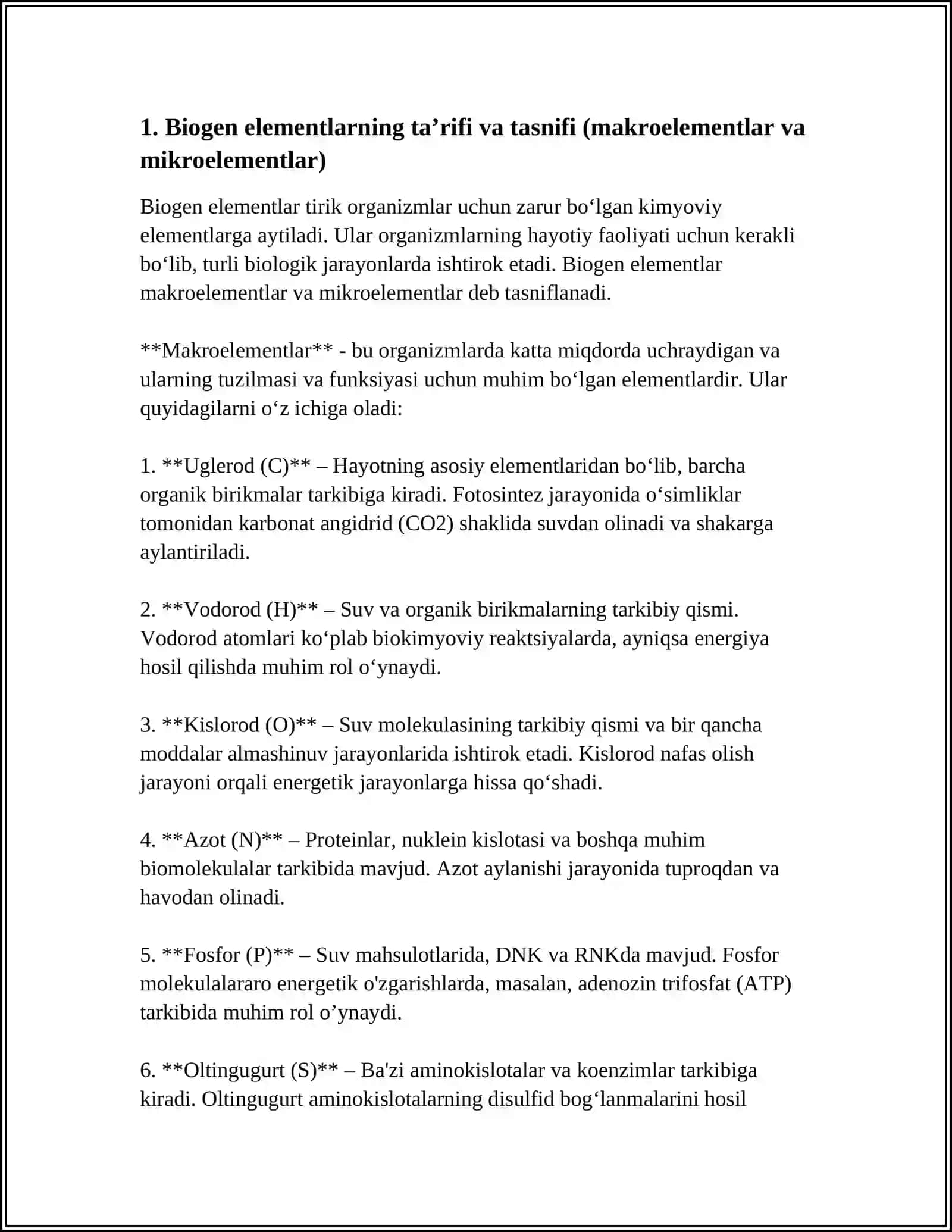 BIOGEN ELEMENTLAR KIMYOSI 3