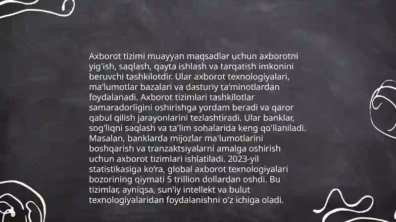 Axborot tizimi tushunchasi va uning tarkibiy tushunchasi 3
