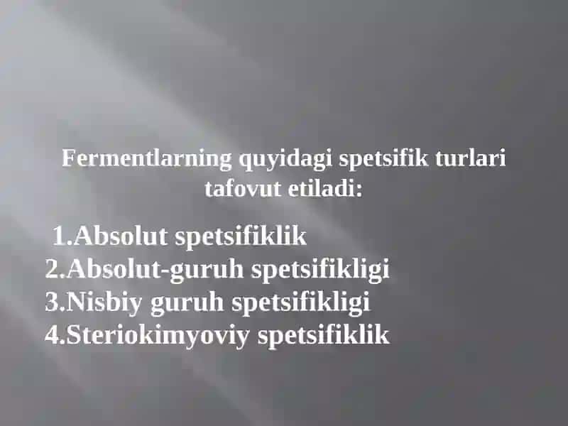 Fermentlarnianorganik katalizatorlardan farqlari 3