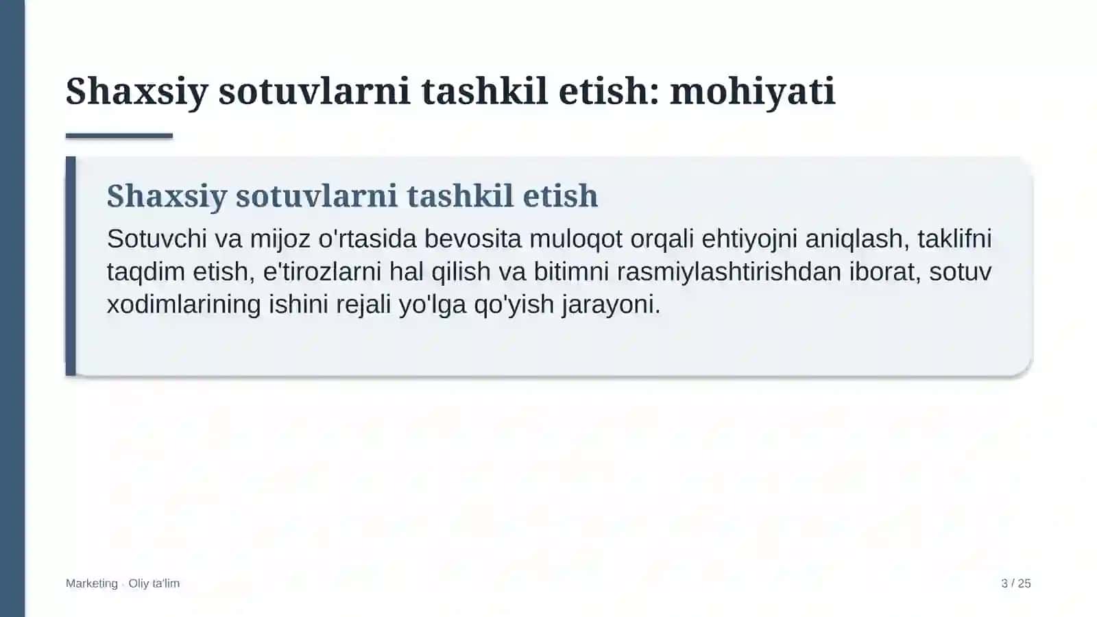 Yuk tashish kompaniyalarida shaxsiy sotuvlarni tashkil etish 3