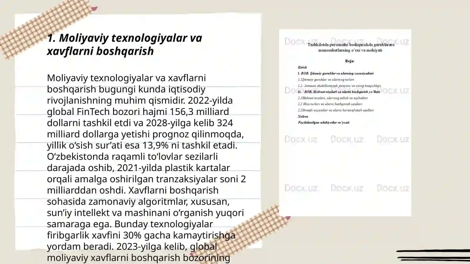 Risqlarni boshqarishda moliyaviy texnalogiyalar 3