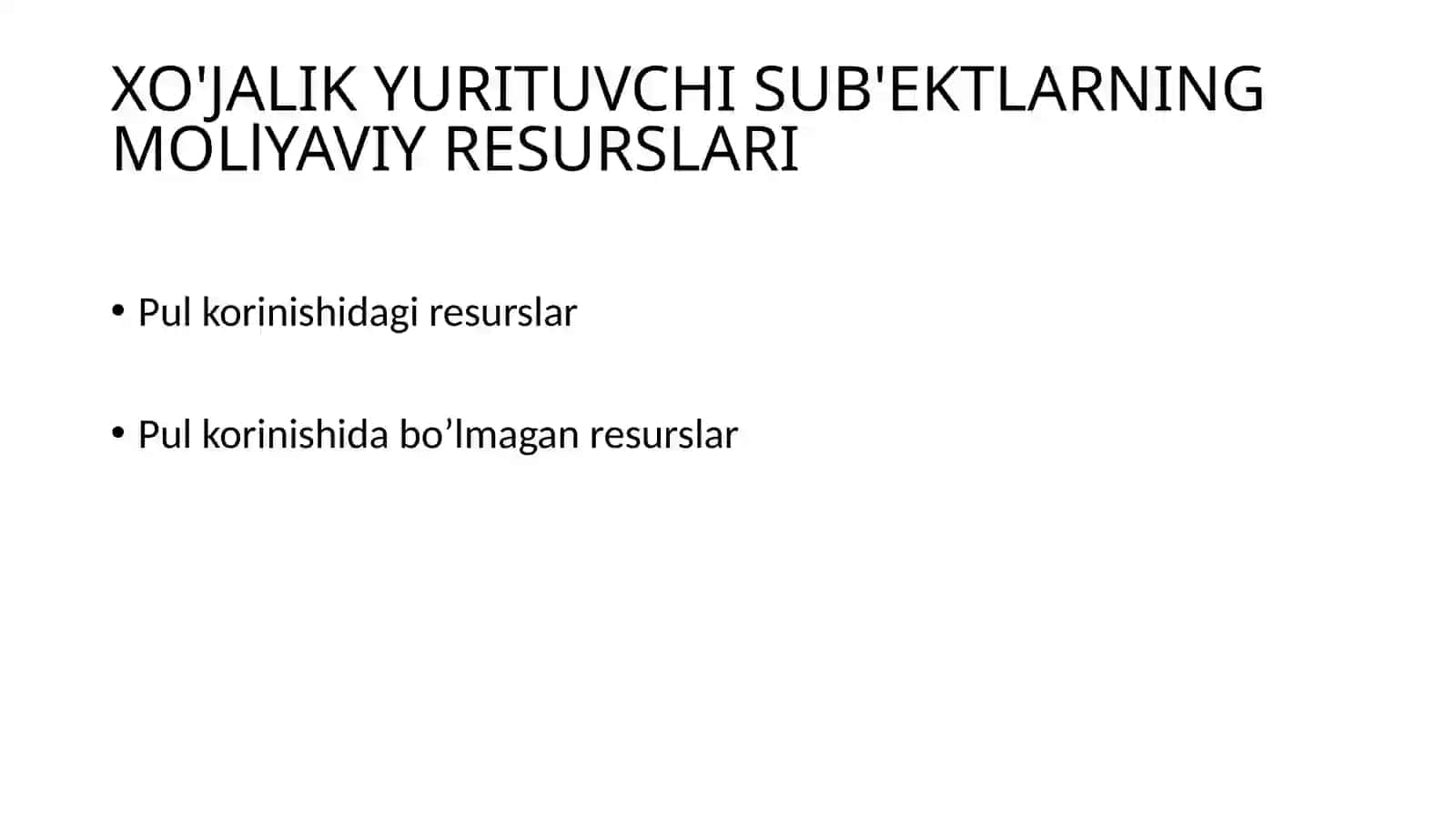 Xo’jalik yurutuvchisi sub'ektlarining moliyasi 3