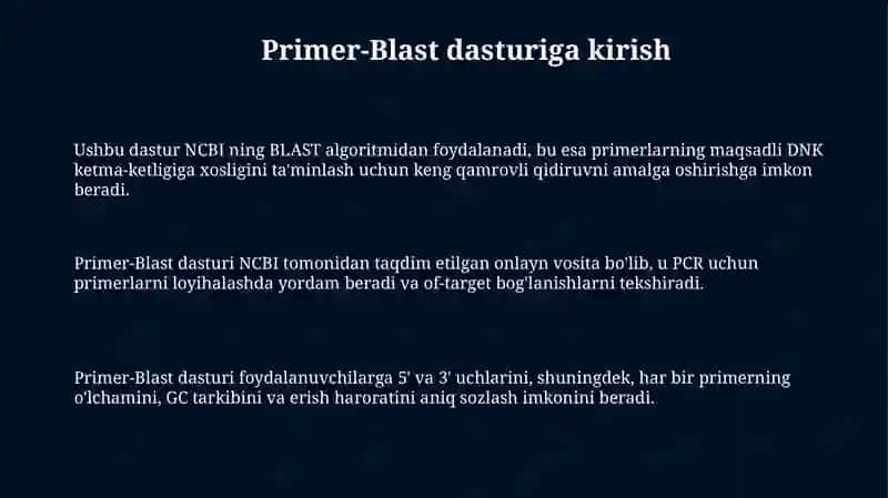 Primer-Blast dasturi 3