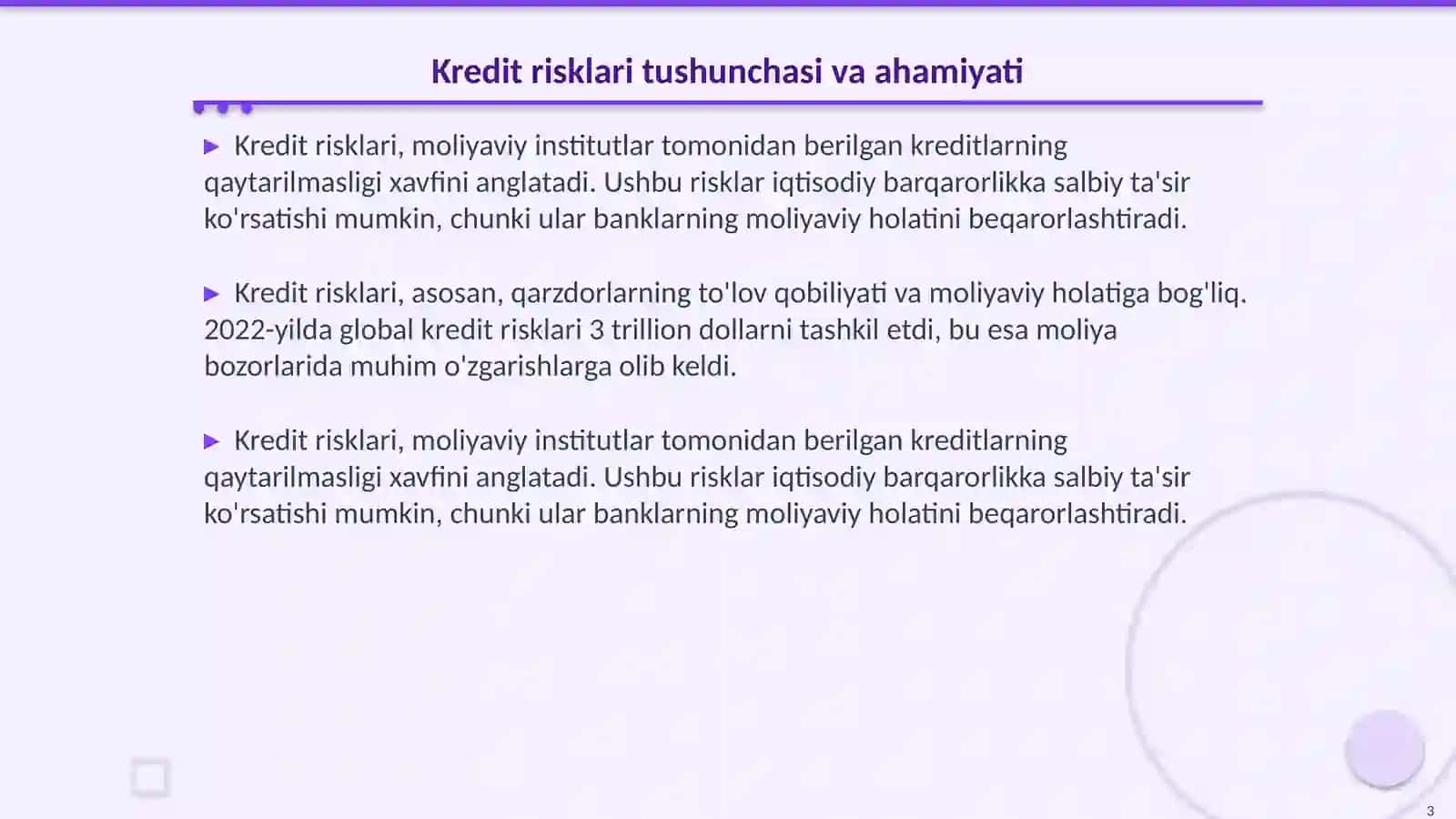 Kredit risklarni tahlil qilish 3