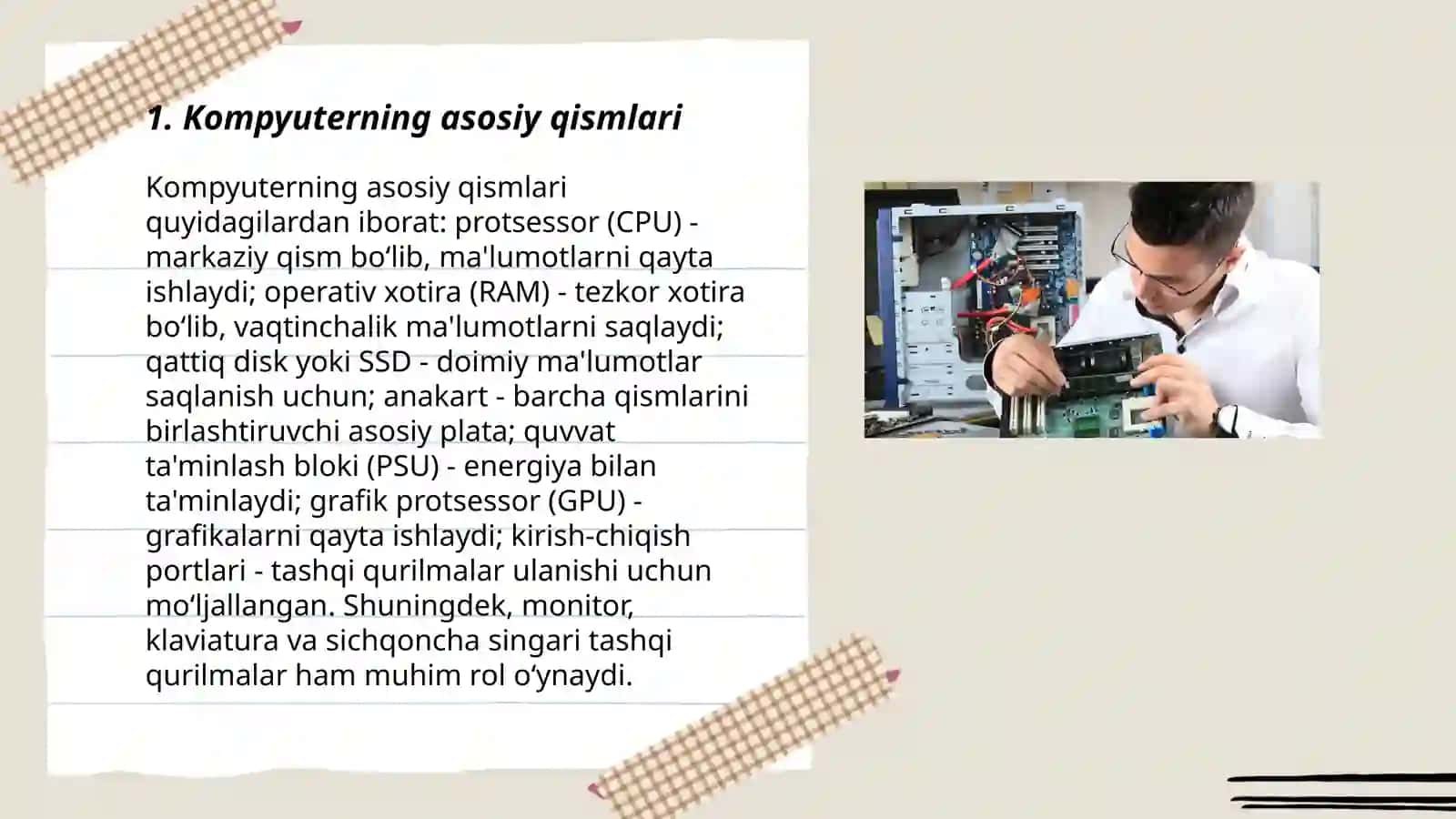 Kompyuterning texnik va dasturiy ta'minoti 3