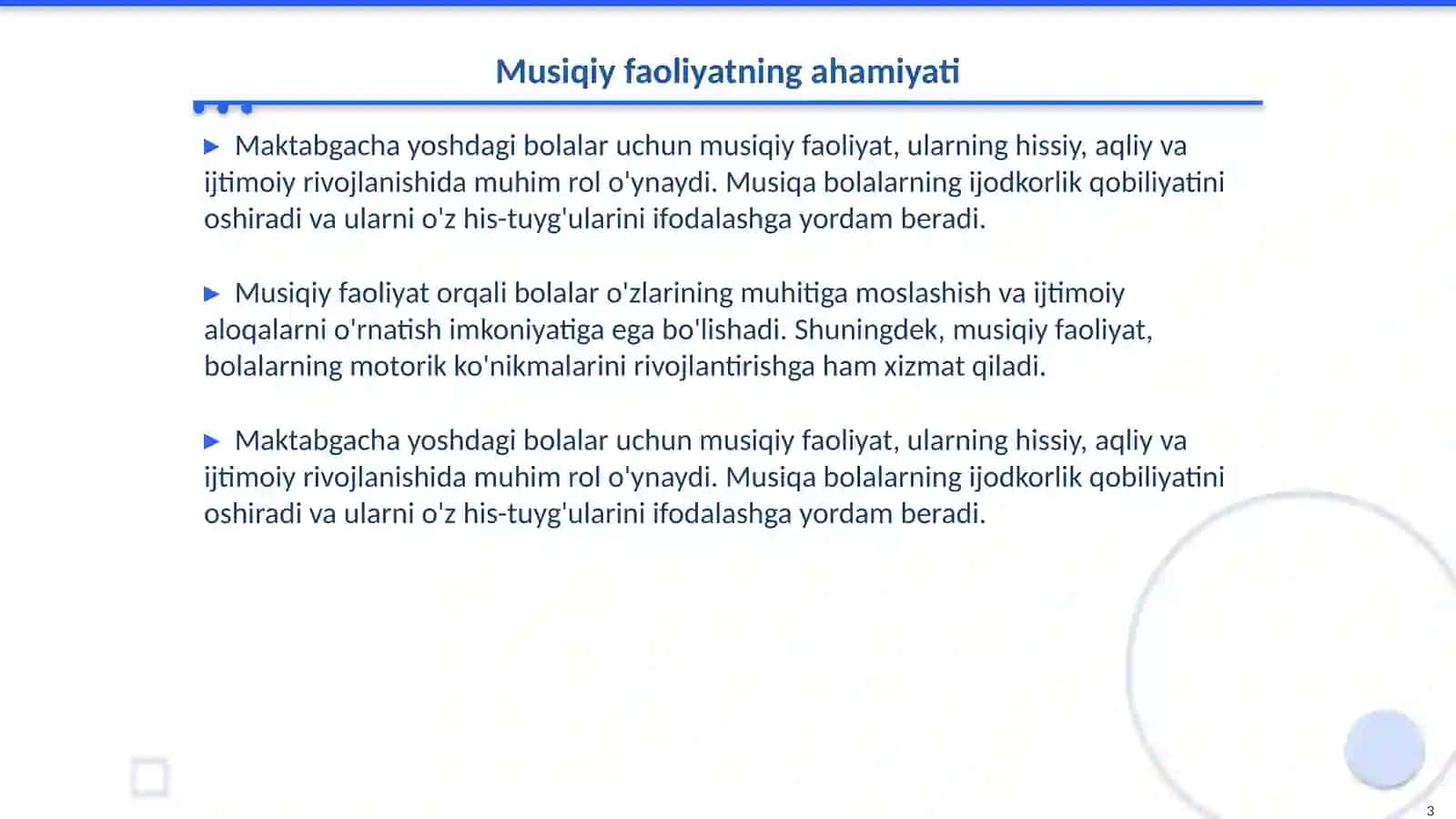 Maktabgacha kichik yoshdagi bolalarning musiqiy faoliyati mazmuni 3