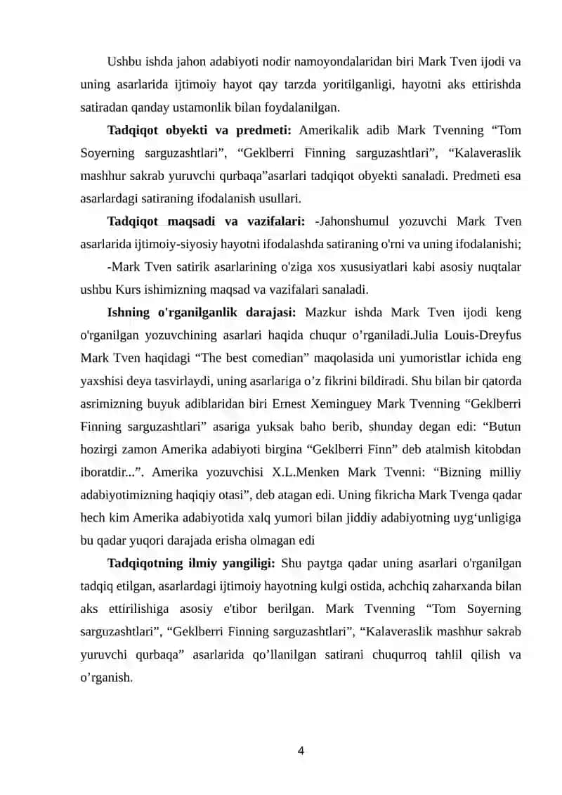MARK TVEN IJODIDA IJTIMOIY - MAISHIY HAYOTNING SATIRIK TALQINI. 3