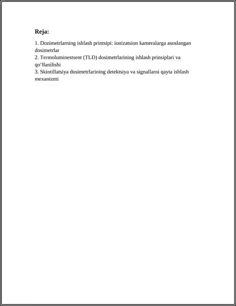 DOZIMITIRLARNING ISHLASH PRINSIPLARI DOZIMITIRIYA USULLARI 3