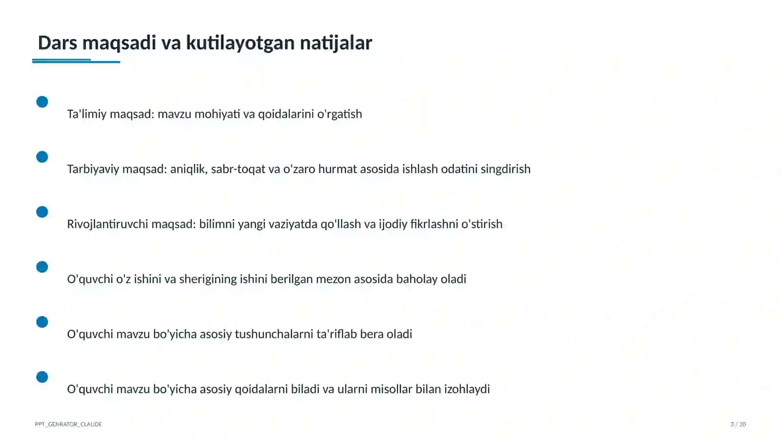 O'zbek milliy taomlari tayyorlash texnologiyasi (6-sinf) 3