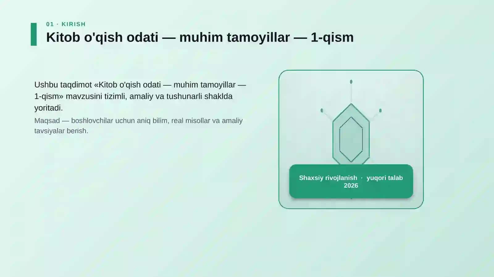 Kitob o'qish odati — muhim tamoyillar — 1-qism 3