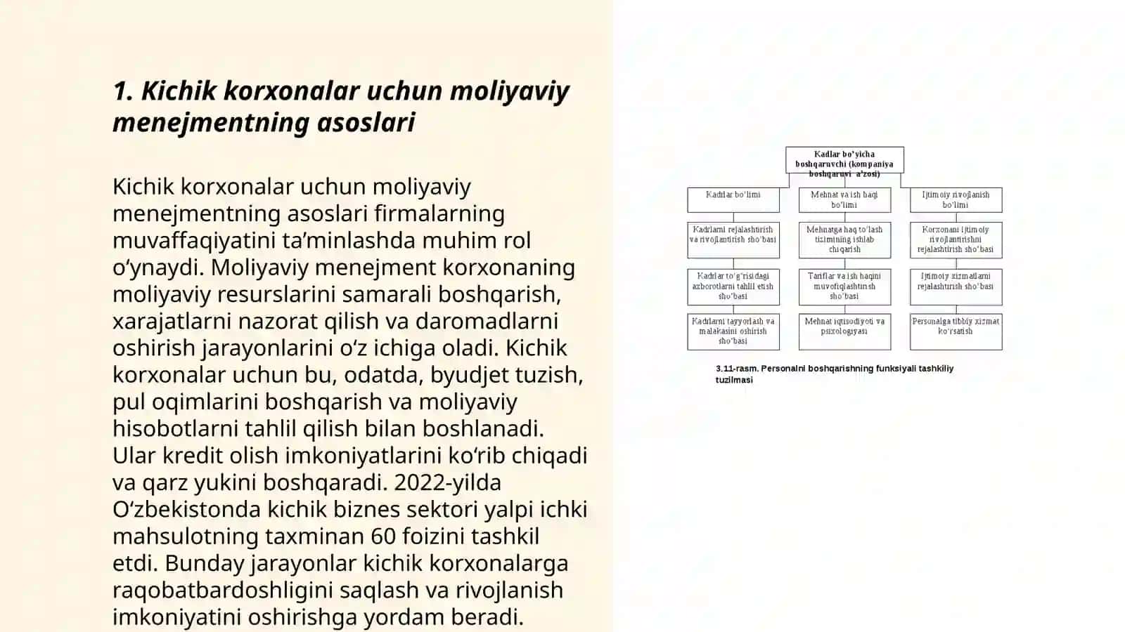 Kichik korxonalarda moliyaviy menejment xizmatlarini tashkil qilish xususiyatlari 3