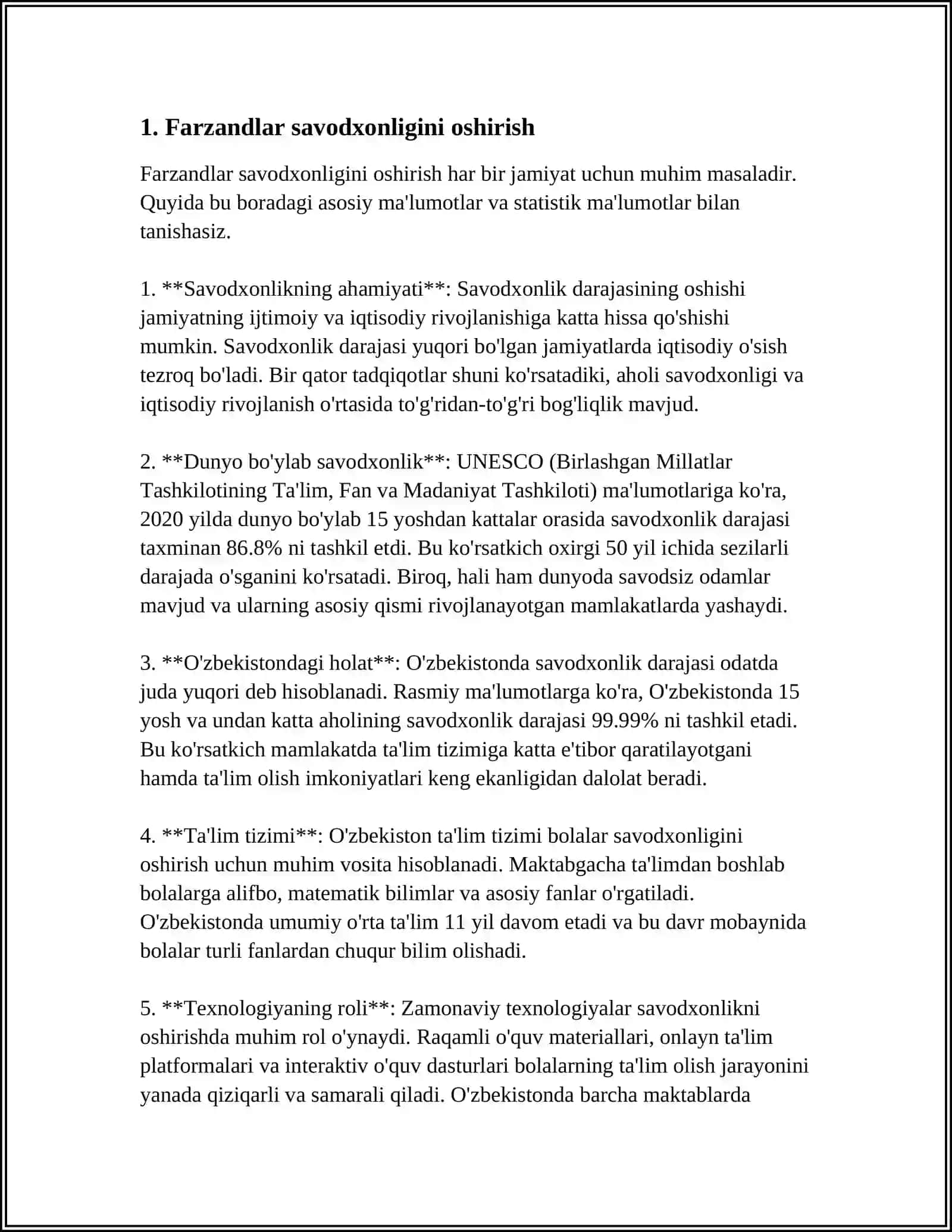 OILADA FARZANDLARDA FAZILATLARNI SHAKLLANTIRISH REFERAT 3
