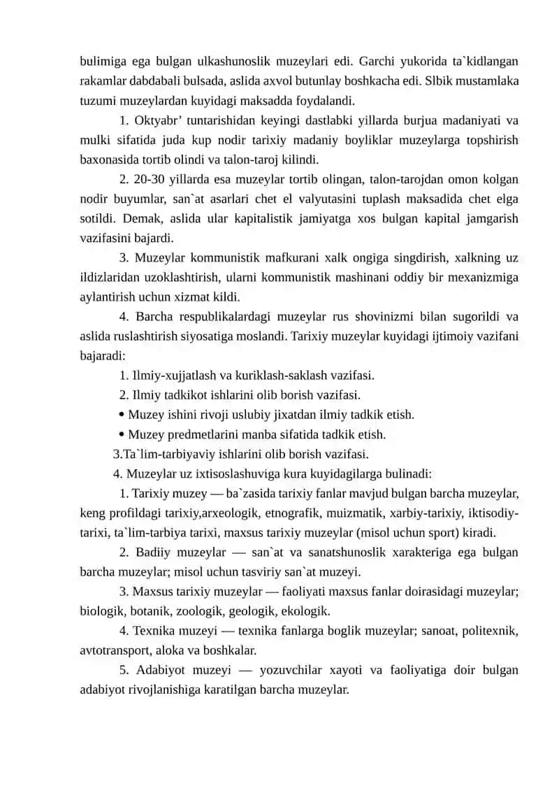 JAHON MUZЕYLARINING SHAKLLANISHI 3