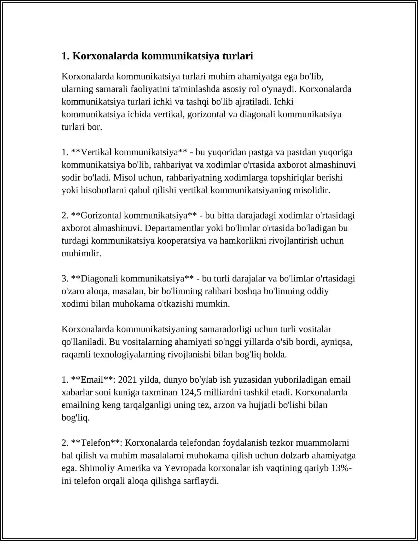 AQSH KORXONALARIDA KOMMUNIKATSION JARAYONLAR VA ULARNING BOSHQARUV SAMARADORLIGIGA TA’SIRI 3