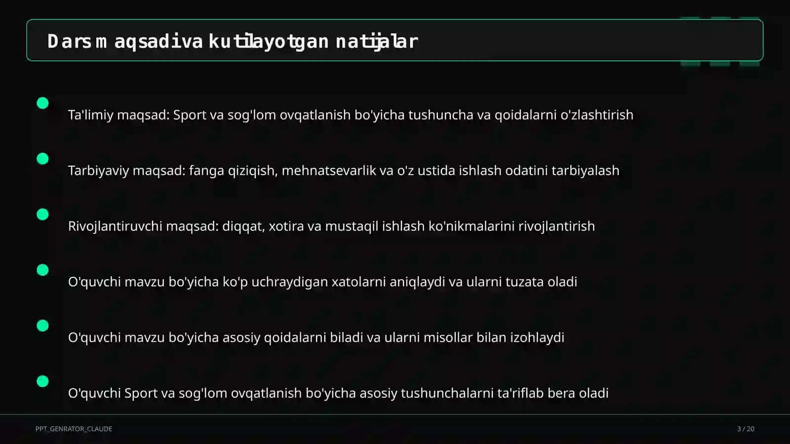 Sport va sog'lom ovqatlanish (8-sinf) 3