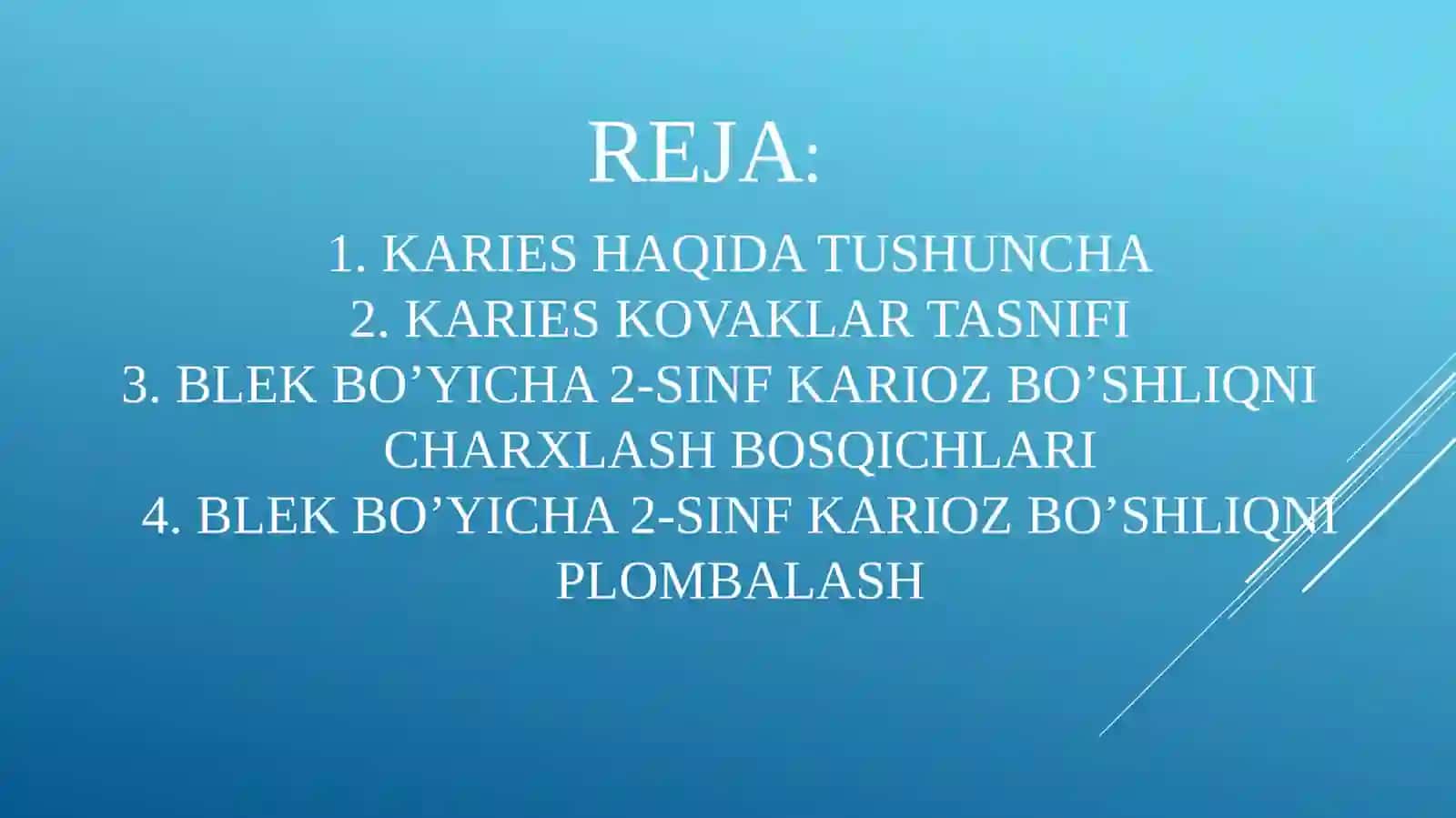 FANTOMLARDA II SINF KARIOZ BO‘SHLIQLARINI CHARXLASH VA PLOMBALASH 3