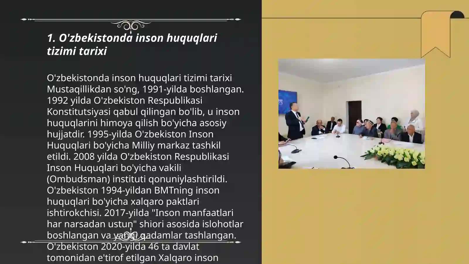 O`zbekistonda inson huquqlari va erkinliklari kafolatini yaratilishi 3
