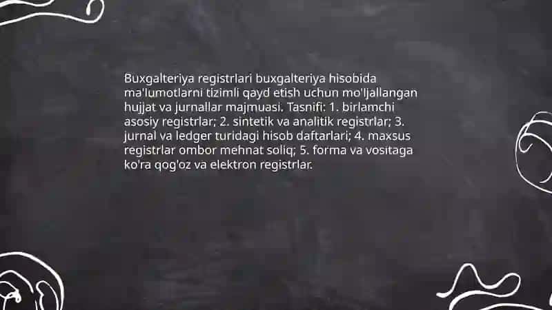Buxgalteriya hisobining regeistrlari va shakllari 3