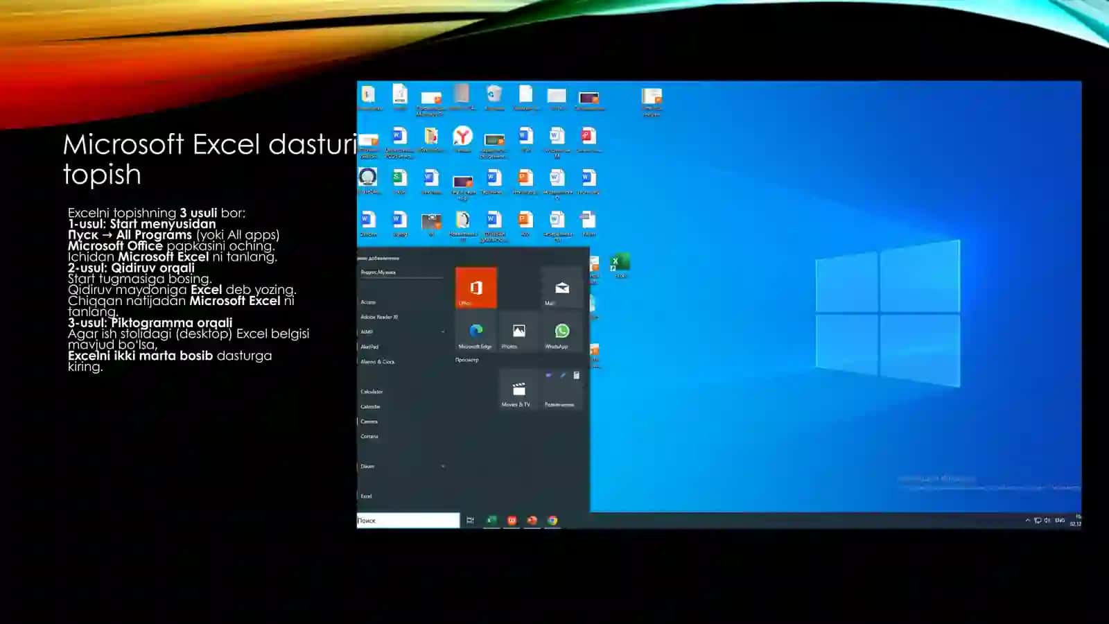 Excel dasturida turli hisobotlar tayyorlash 3