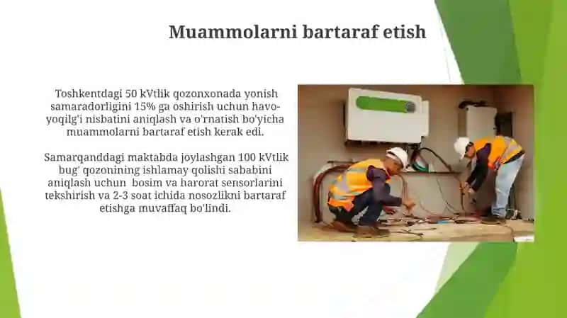 Isitish tizimlarini ishga tushirish,sozlash,sinash va ulardan foydalanish 3