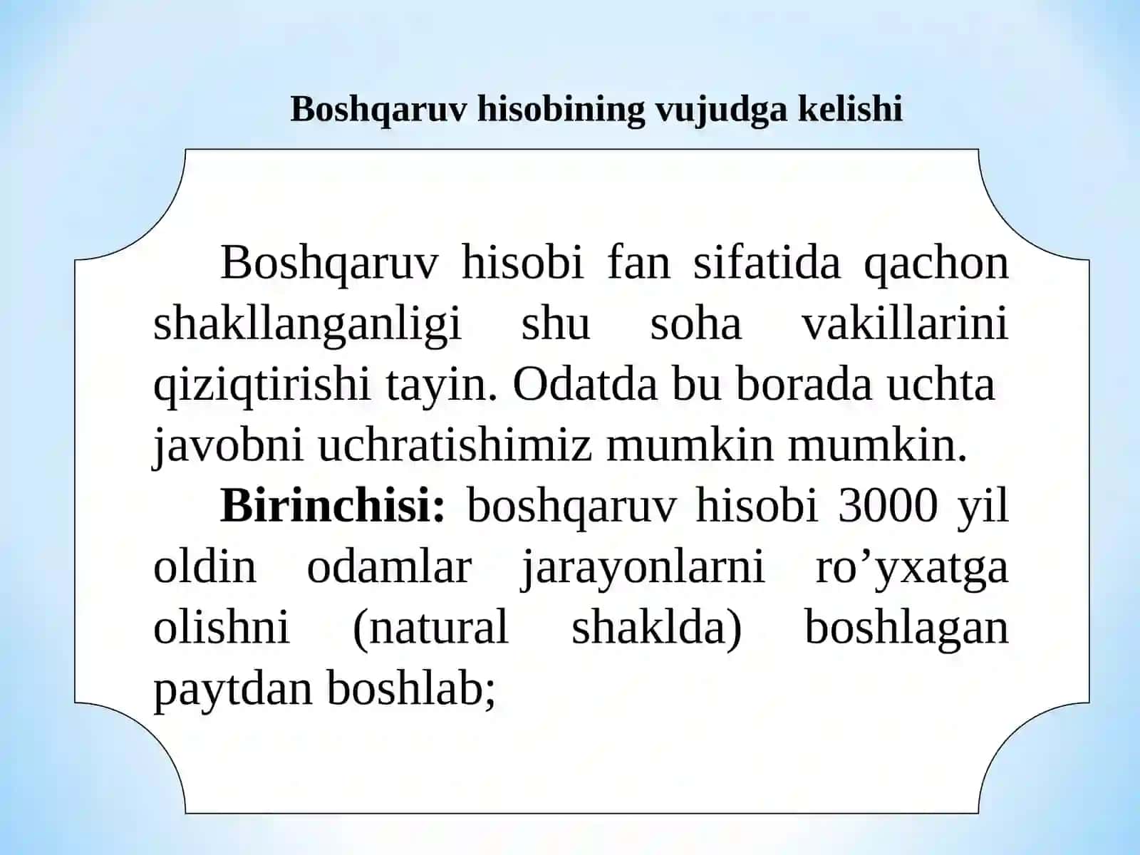 oshqaruv hisobi yo‘nalishidan nazariy qarashlar va amaliy tadqiqotlar 3