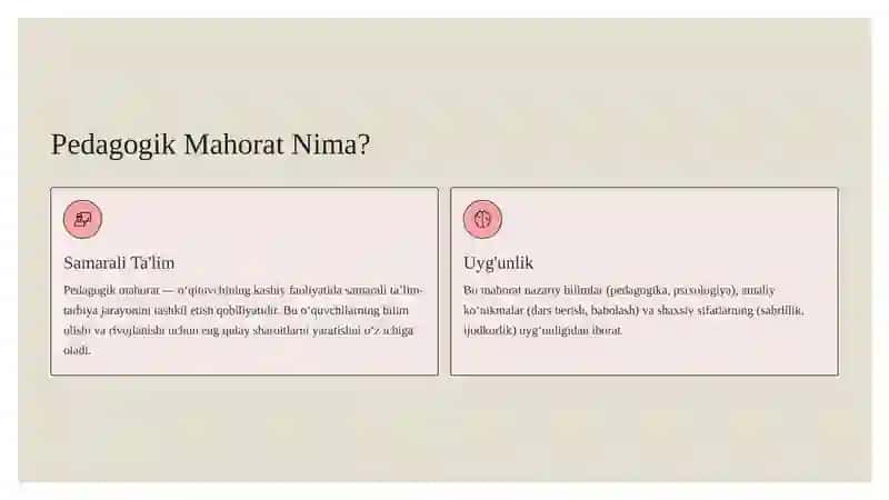 Pedagogning kasbiy mahorati, pedagogik imkoniyatlari va ularning tarkibiy asoslari 3