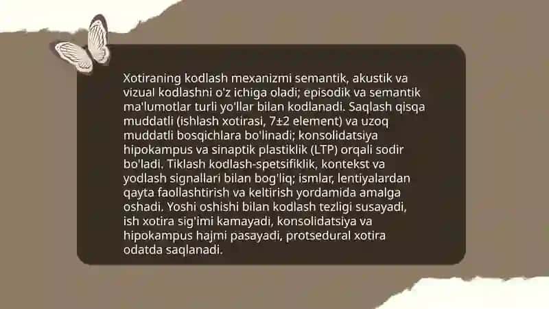 Xotira mexanizmi va yoshga oid xususiyatlari 3