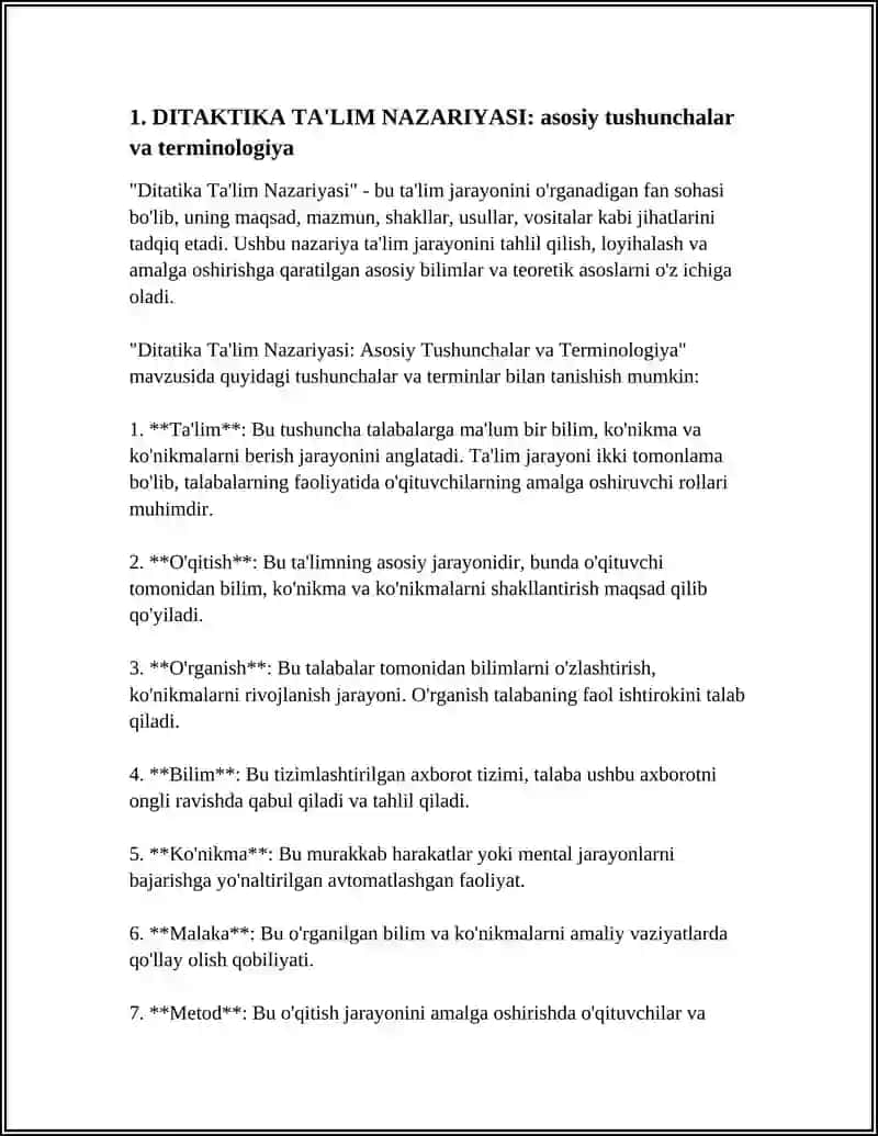 DITAKTIKA TA'LIM NAZARIYASI 3