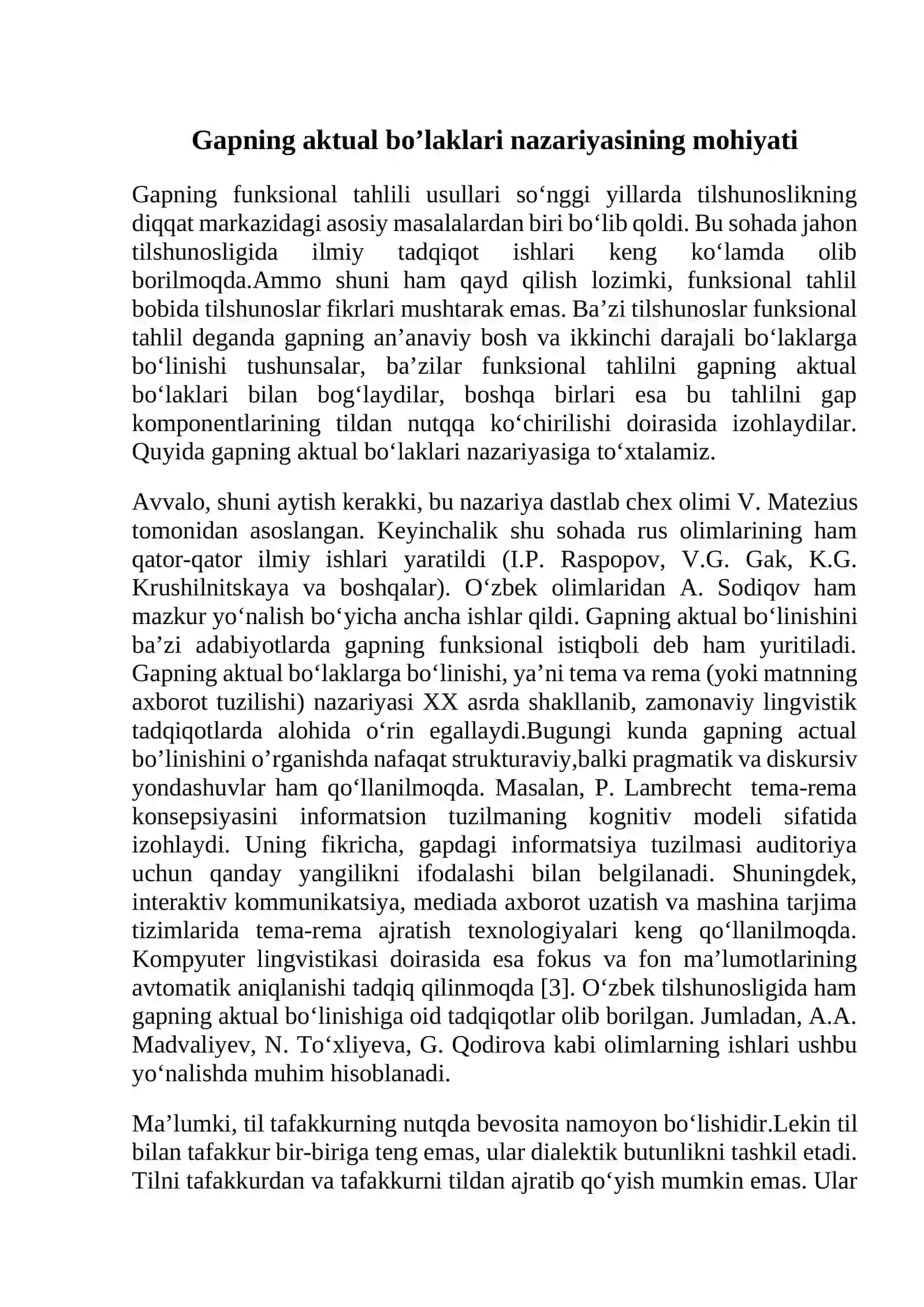 Gapning aktual bo’linishi 3