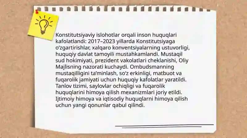 Yangi O‘zbekistonda inson haq-huquqlari va erkinliklari kafolatining yaratilishi 3