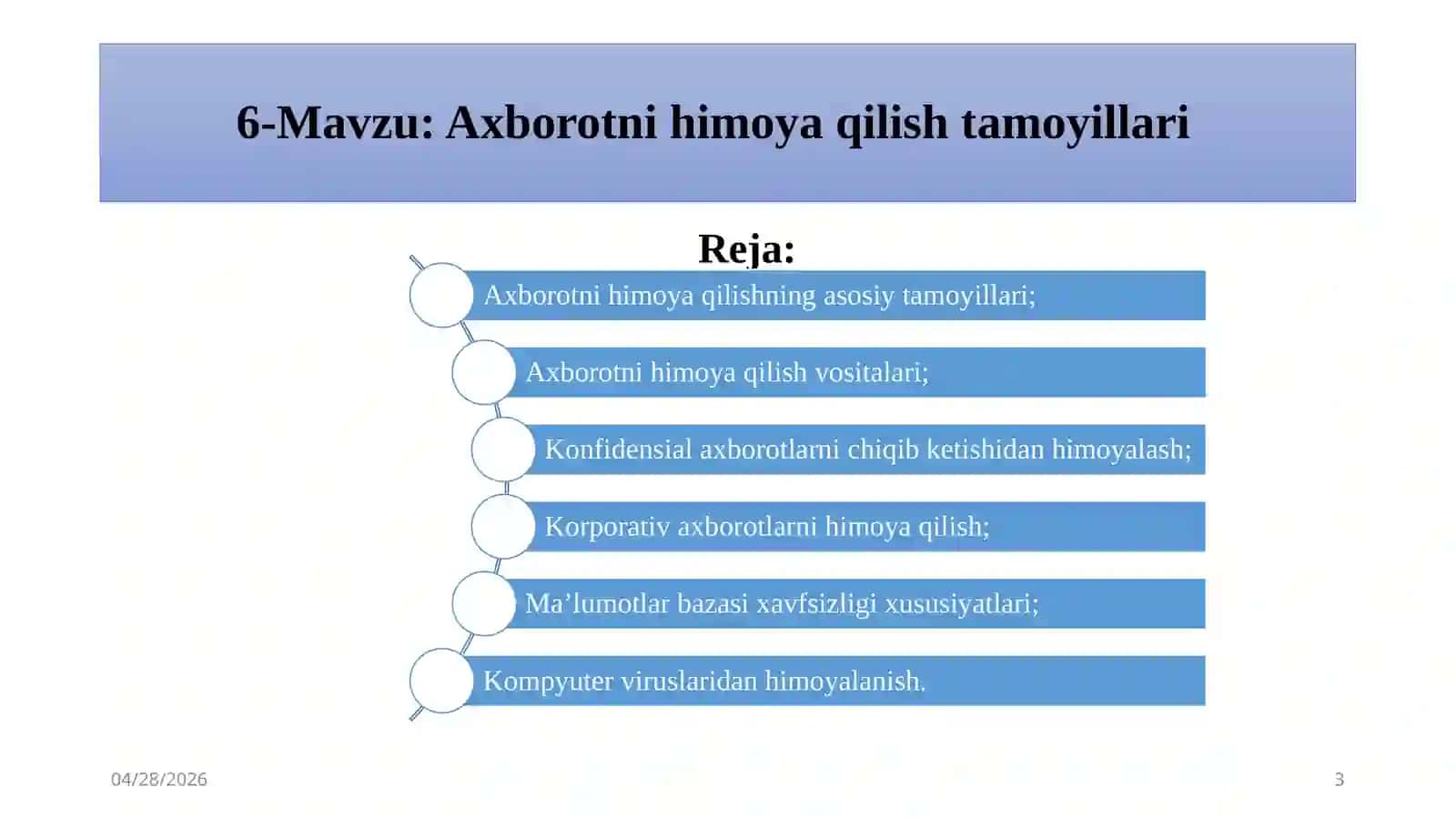 Axborotni himoya qilish tamoyillari 3