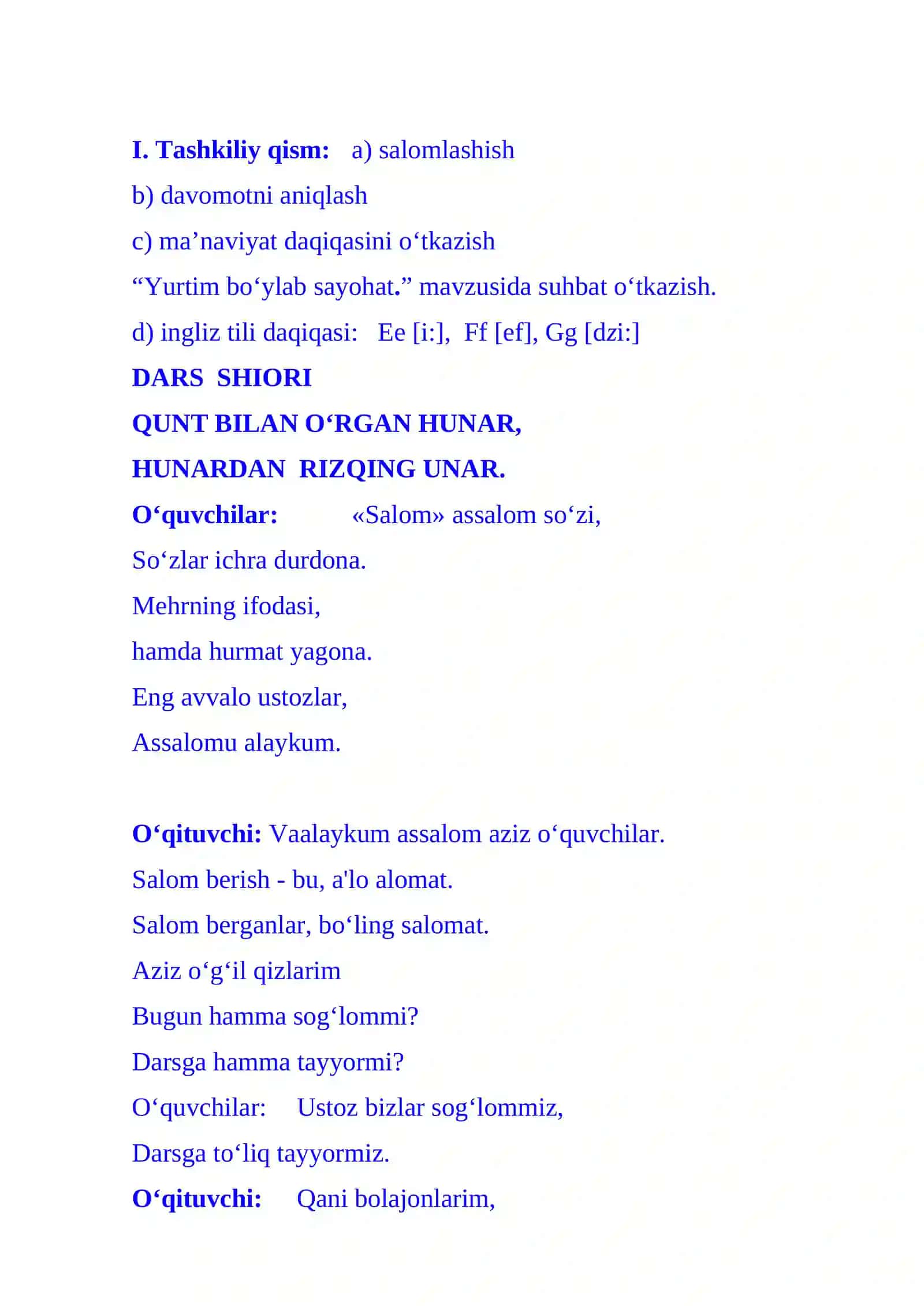 2-sinf Ona tili fanidan Ham foydali, ham mazali dars ishlanma 4-chorak 3