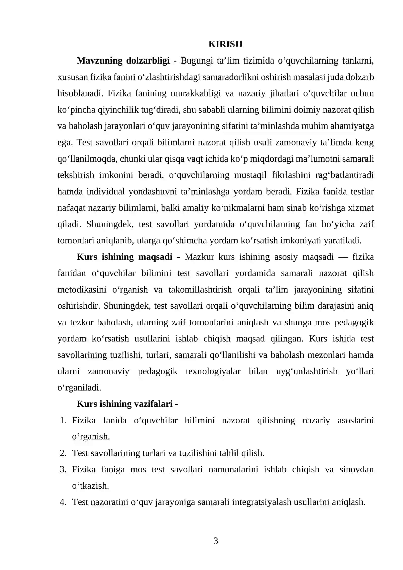 FIZIKA OQITISHDA O'QUVCHILAR BILIMINI TEST SAVOLLARI ORQALI NAZORAT QILISHNING OZIGA XOS JIHATLARI 3