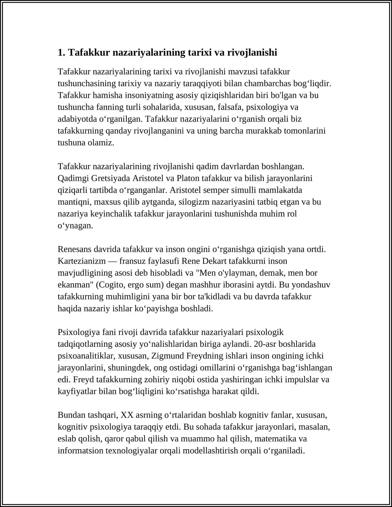 TAFAKUR NAZARIYALARI VA UNI RIVOJLANTIRISH 3