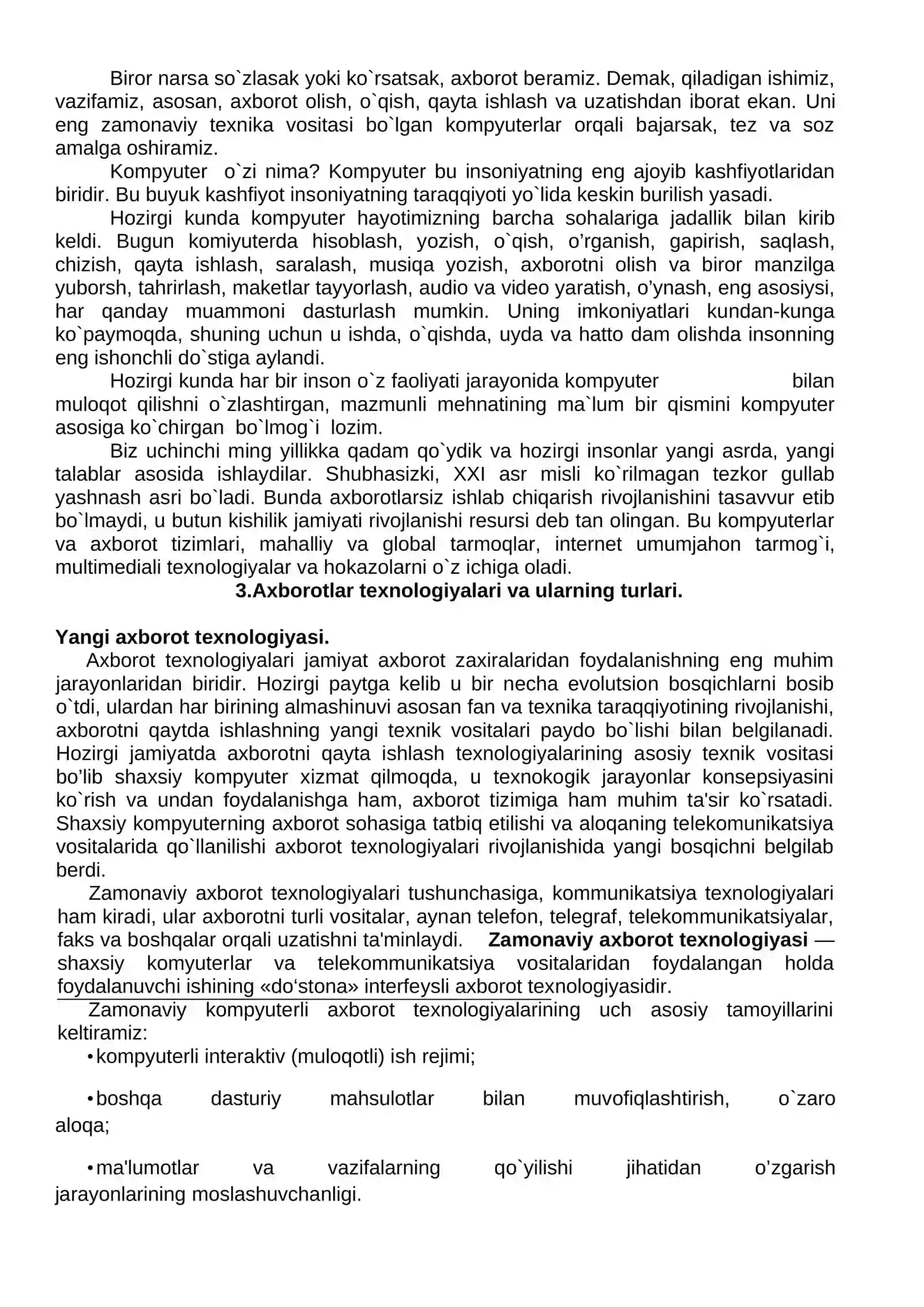 Axborot texnologiyalari haqida asosiy tushuncha 3